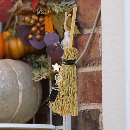Gadpiparty Mini Broom Ornament 1pc Broom Pendant Crystal The Witch Car Miniature Broom Decor