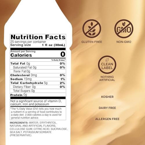 Monin - Sugar Free Hazelnut Syrup, Nutty Taste of Caramelized Hazelnut, Great for Mochas, Lattes, Smoothies, Shakes, and Cocktails, Non-GMO, Gluten-Free (750 ml)