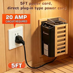 2KW Sauna Heater, Sauna Heater 110V with Plug in, Electric Sauna Heater No Wiring Required Plug and Play,Suitable for Saunas Ranging from 70 to 100 Cubic Feet, Adjustable Temp & 3H Timer