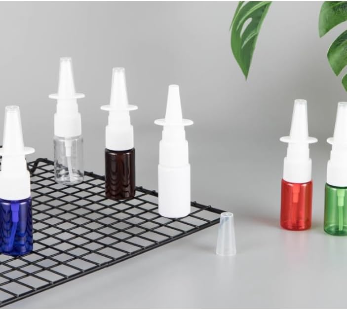 6 PCS 15ml(0.51oz) Plastic Nasal Bottles Portable Empty Refillable Fine Mist Atomizers Mist Nasal Spray Bottles Sprayer Jar Pot Container for Perfumes Essential Oils Saline Water Applications