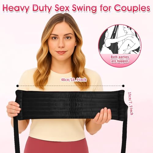 BDSM Sex Swing Sex Toys for Couples Ceiling & Door Sex Swings with Widened Comfortable Seat Adjustable Sex Straps Hardware Buckle, Bondage Sex Furniture for Adult Toys & Game, Holds up to 500 lbs