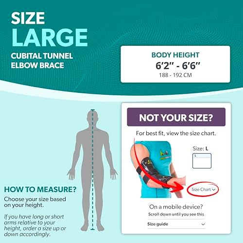 BraceAbility Cubital Tunnel Syndrome Elbow Brace | Splint to Treat Pain from Ulnar Nerve Entrapment, Hyperextended Elbow Prevention and Post Surgery Arm Immobilizer - L (LARGE/X-LARGE)