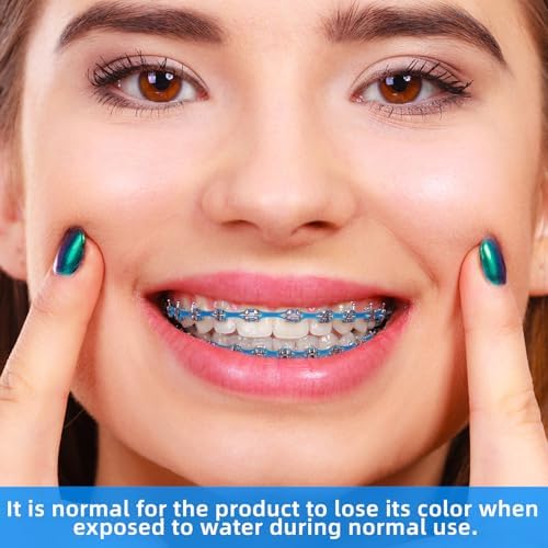 Orthodontic Spool Elastic Dental Spool Elastic Rubber Band Power Chains for Braces, Short, Light Blue - 2# - 15ft/Roll