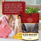 Minnesota Grown Black Wild Rice 6 Pound Bag - Premium Quality, All Natural - by Spicy World
