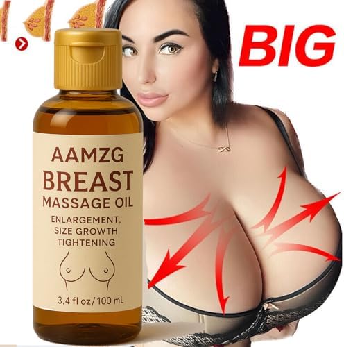 AAMZG Breast Massage Oil for Skin Firming & Elasticity – Lightweight Non Greasy Botanical Body Oil for Bust Care, Hydration & Smoother Looking Skin – 100 ml (3.4 fl oz)