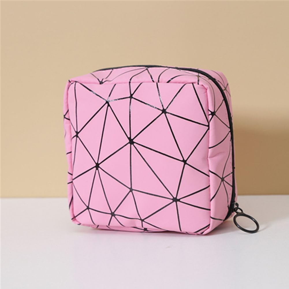Sanitary Napkin Storage Bag Travel Women Storage Pouch Pad Pouch Bags Makeup Bags Portable Multifunction(pink)