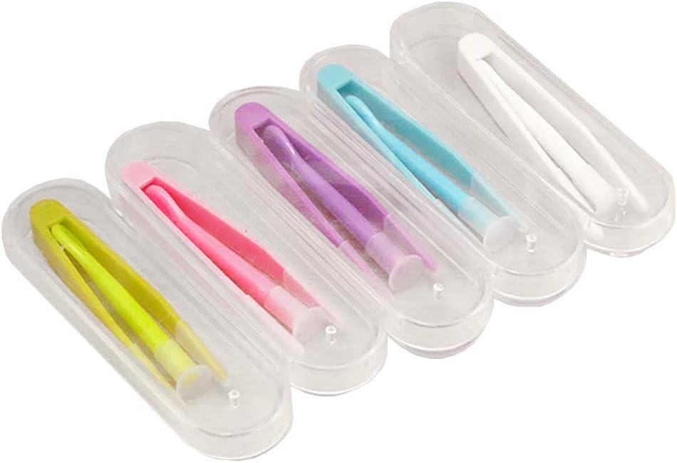 6 Pack Portable Contact Lens Tweezers Suction Stick Contact Lens Inserter Removal Tool with Case Travel Kit