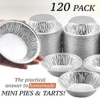 (120 Pack) 5" Aluminum Pie Pans 5 Inch, Mini Pie Tins Disposable, 5 Inch Aluminum Foil Pie - Individual Pie Pans perfect for Baking, Storing & Reheating Pot Pies Small Pie Tins