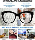 AEZUNI Oversized Bifocal Reading Glasses Women Big Frame Blue Light Readers 1.0 1.25 1.5 1.75 2.0 2.25 2.5 2.75 3.0 3.5