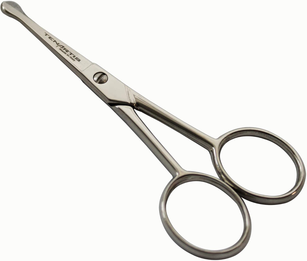 Beard, Moustache, Ear, Nose and Pet Grooming Scissors with Round Tips 10 cm/4 inch - Tenartis Made in Italy