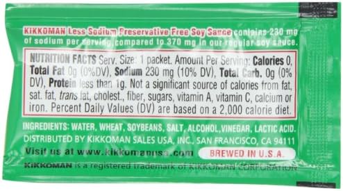 Kikkoman Less Sodium Soy Sauce Packets, 0.2 Fl Oz (Pack of 200)