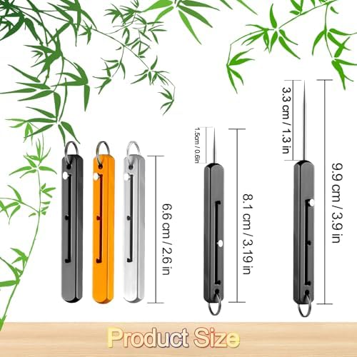 Portable Titanium Toothpicks,Retractable Toothpicks Reusable Pocket Metal Toothpick with Stainless Steel Toothpick Holder Keychain Telescopic Toothpicks (3 Pieces)
