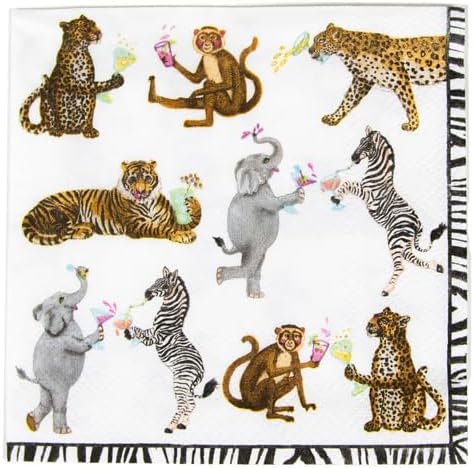 Caspari Cocktails Gone Wild Cocktail Napkins - 20 Per Package 2 PACKS