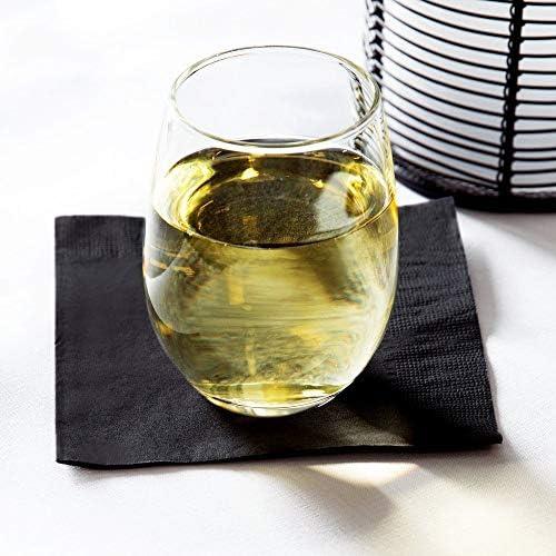 Perfectware 2Ply Black Paper Cocktail Beverage Napkins 1000ct