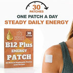B12 Energy Patch – Methylcobalamin B12, Caffeine-Free, Pill-Free Patch for Daily Energy Support – 30-Day Supply
