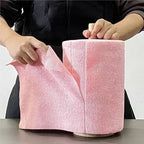 Reusable Cleaning Wipe Household Kitchen Cloth Microfiber Towel Rolls Dish Rags Wash Paper Towel Replacement 1 Roll of 20 Sheets(Gray)