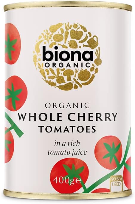 Biona Organic Whole Cherry Tomatoes 400 g (Pack of 12)