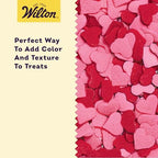 Wilton Jumbo Heart Sprinkles, Heart-Shaped Sprinkles for Valentine's Day Cakes, Cupcakes & Cookies, 3.2 oz, Red and Pink