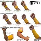 COUVER 4" Tall Wrist Sweatband - Plain Solid Color Soft Cotton Terry Cloth Sport Wristband 1 Pair
