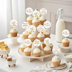 Lamb Party Decorations 24pcs Farm Animal Cupcake Toppers Lamb Baby Shower Decors A Sweet Little Lamb Is On The Way Cake Toppers Sheep Welcome Baby Gender Reveal Birthday Party Supplies