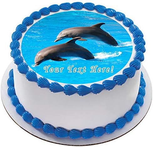 Dolphin Jumping - Edible Cake Topper - 6" round