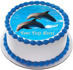Dolphin Jumping - Edible Cake Topper - 6" round