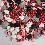 Spooky Halloween Sprinkles - 130g Edible Bloody Eyes, Bones, Tombstones, Skulls & Black/Red Sprinkles for Scary Treats, Cupcakes, Cookies, Graveyard Cake Decorations DIY Party Supplies