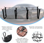 Mandark Car Cargo Net, Highly Elastic 3 Pocket Truck Bed Organizer Mesh with 4 Metal Hook Buckles & Screws, Auto Storage Netting Accessories, Universal for SUV Sedan Pickup (35.43" x 15.75" x 15.75")