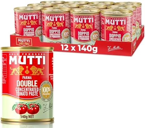 Mutti Double Concentrated Tomato Paste (Doppio Concentrato), 4.94 oz. Can | 12 Pack | Italy’s #1 Brand of Tomatoes | Canned Tomatoes | Vegan Friendly & Gluten Free | No Additives or Preservatives