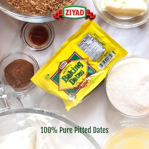 Ziyad Pure Date Paste, No Added Sugar, Ideal For Baking, Pantry, Spread, High Fiber, No Fat, No Preservatives, 13oz (Pack of 2)