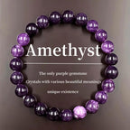 Amethyst Crystal Bracelet, Handcrafted Purple Gemstone Jewelry, Unisex Spiritual Healing Bracelet, Daily Wear Gift for Friends and Family