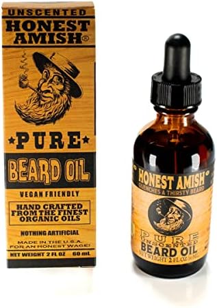 Honest Amish - Pure Beard Oil - 2 Ounce - Fragrance Free