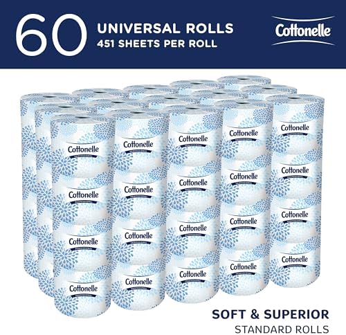Cottonelle Professional Standard Roll Bulk Toilet Paper (17713), 2-Ply, White (60 Rolls of 451 Sheets, 27,060 Sheet Total)