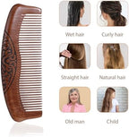 Small Wood Comb for Women Men Birthing Combs Wooden Pocket Hair Comb Fine Tooth Small Portable Wood Combs, Anti Static Carved