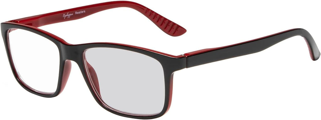 Eyekepper Transition Photochromic Reading Glasses for Women and Men Red,+3.00
