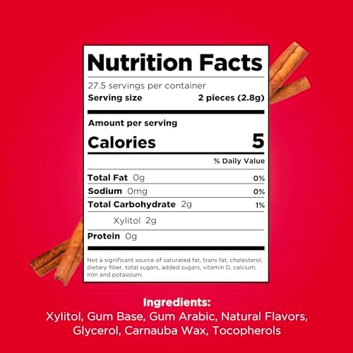 PUR Gum | Aspartame Free Chewing Gum | 100% Xylitol | Natural Cinnamon Flavored Gum, 9 Pieces (Pack of 12)