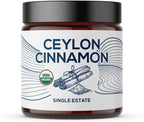 One Farm by WAAYB Organic Ceylon Cinnamon, Single Estate, Freshly Ground Premium Sri Lanka Cinnamon, Non-GMO, Fair-Trade & Gluten Free in Resealable Jar for Cooking, Smoothies, Lattes & Tea