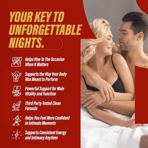 Erect SURGE™ - Supports Male Blood Flow for Performance, lntimacy, Hardness | Helps Boost Desire, Stamina & Size | 20 Ingredients for Men to Restore Confidence | 3rd Party Tested - 60 Pills