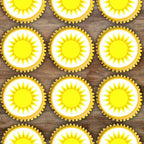 24 Sun Cake Topper, Edible Sunshine Baby Shower Decorations, First Trip Around The Sun Cake Topper, Sunshine Decorations, Sun Cupcake Toppers, Sunshine Cupcake Toppers, Space Cake Topper (UNCUT)