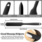 Patelai Non Stick Wax Spatulas Silicone Waxing Sticks Waxing Applicator Hair Removal Large Reusable Scraper Large Area Hard Wax Sticks for Home Salon Body Use Mixing Resin(Black)