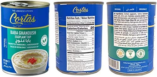 Cortas - Baba Ghanoush Eggplant Dip, 13 1/2 oz (Pack of 6), Ready to Eat