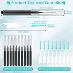 Lezmarket 300PCS Interdental Brushes for Braces, Soft and Bendable Dental Brush for Orthodontic Braces, Braces Cleaner Brush Tooth Pick Teeth Flossers Brushes for Teeth (Black)