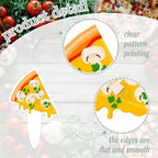 24 Pieces Pizza Cupcake Toppers Pizzeria Happy Birthday Slice Decorations, Themed Birthday Party for Boys and Girls, Pizza Party or Baby Shower Party Decorations, Birthday Gifts for Kids.
