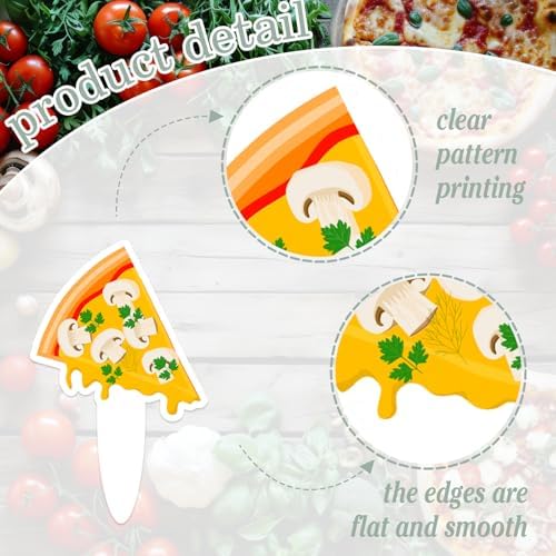 24 Pieces Pizza Cupcake Toppers Pizzeria Happy Birthday Slice Decorations, Themed Birthday Party for Boys and Girls, Pizza Party or Baby Shower Party Decorations, Birthday Gifts for Kids.