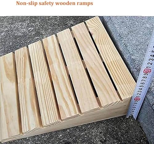 Wooden Threshold Ramp for Doorway 2.7-5.9" Rise, Non-Slip Entryway Ramps Kerb Ramps High Load, Durable Slope Ramp for Home Garden Step Sheds Doors(30x26x7cm(11.8x10.2x2.7inch))