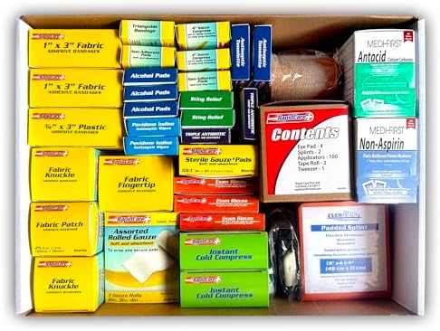 Rapid Care 4-Shelf First Aid Refill Kit - 1033 Piece OSHA & ANSI Compliant First Aid Cabinet Refill, Serves 150+ People, Color-Coded Workplace, Office & School First Aid Supplies