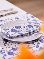 Premium Designer Paper Napkins, 3-Ply 6.5 x 6.5-inches Fold Disposable Decorative Lunch Dinner Napkins (20, Blue & White Harmony, 6.5"x6.5", Luncheon Size)