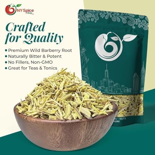 NY Spice Shop Barberry Root Bark - Cut & Sifted Dried Berberis Vulgaris Herb - Natural Plant-Based Ingredient Botanical Herb For Teas Tinctures & Herbal Blends (16 Ounce)