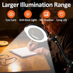 10X 30X Magnifying Glass with Light, Desktop LED Magnifying Lamp with Clamp, 5 Color Modes, 10 Dimmable Levels Lighted Magnifying Glass, Magnifying Glass for Reading, Crafts, Jewelry, Sewing