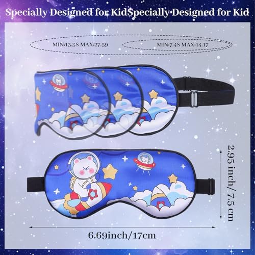 Hecila Cute Astronaut Sleep Mask Sleeping Masks Soft Eye Covers for Sleeping Funny Eye Masks with Adjustable Strap & Light Blocking Bedtime Blindfold for Travel and Home Use